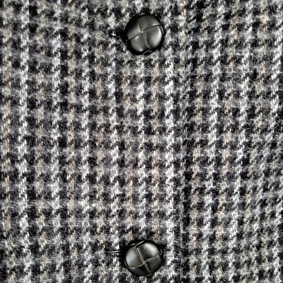 VINTAGE CASUAL CORNER Houndstooth Tweed Blazer Grey - Picture 8 of 17